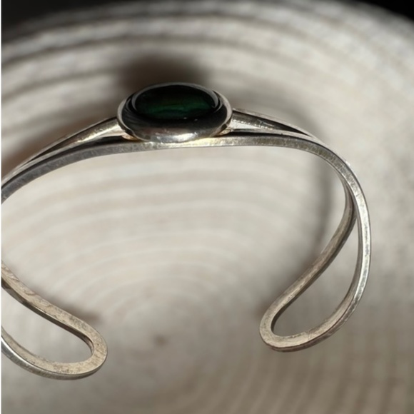 Irish Gemstone Silver Adjustable Bangle - Picture 2 of 3